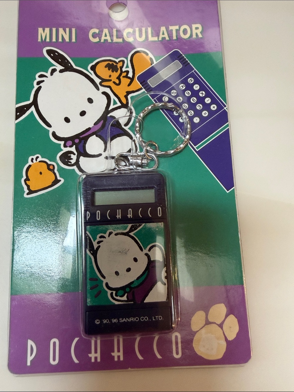 Vintage Sanrio Pochacco Keychain with Mini-Calculator